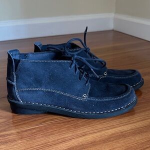 Clarks Dark Blue Suede Chukka Boots